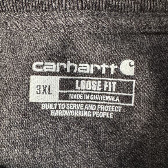 Carhartt 3X-Large Mens Tee-Shirt Loose Fit Long Sleeve Pocket Stretch Dark Gray - Picture 5 of 7
